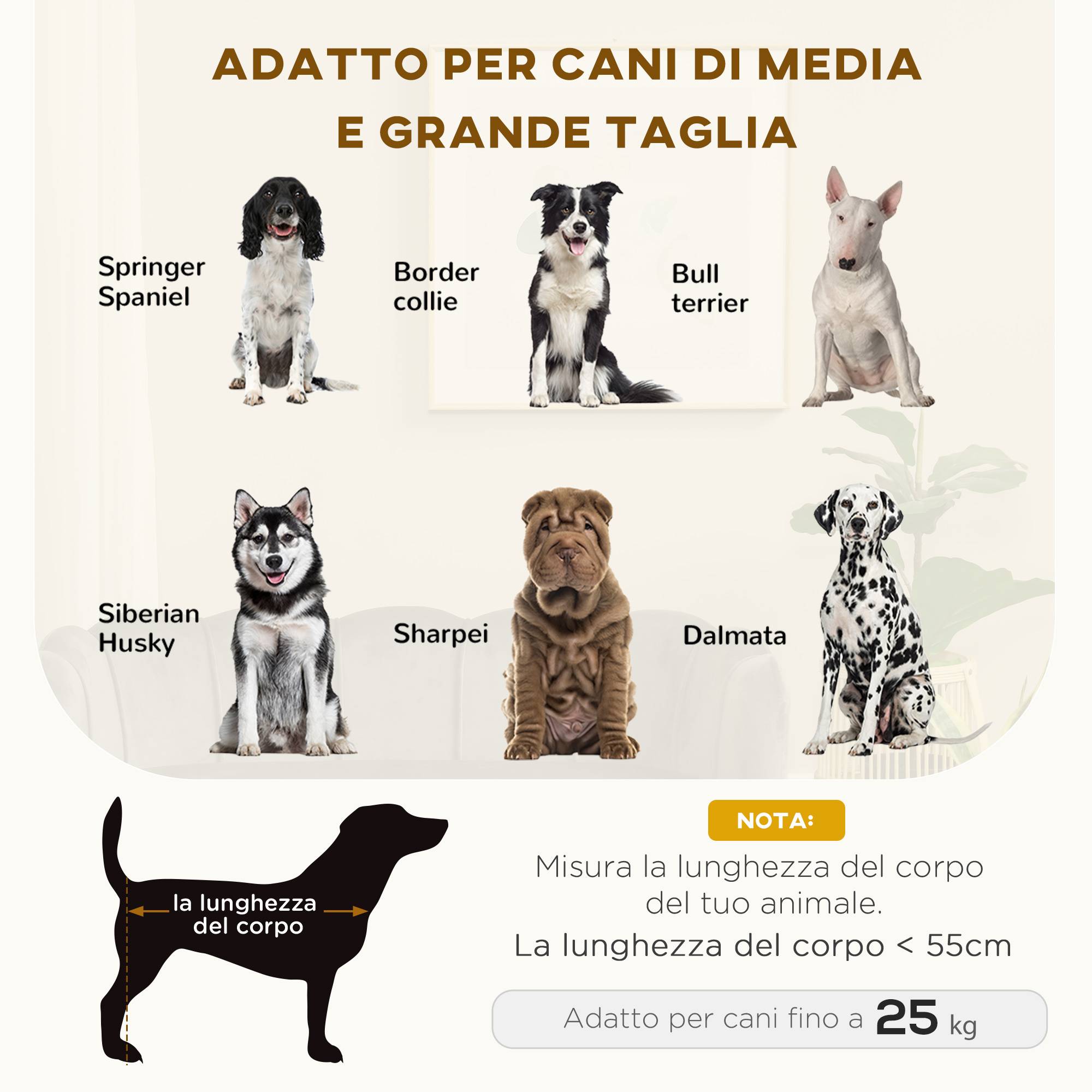 Canapé pour chien moyen-grand, revêtement déhoussable et lavable - Image 6