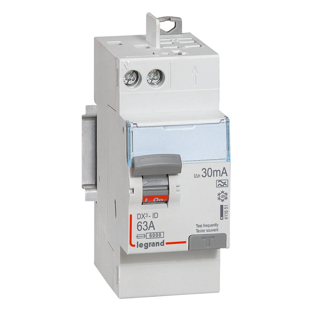 Legrand - Interrupteur différentiel DX3-ID 2P 63A 30mA 2 modules - LEGRAND - 411651 - Image 1