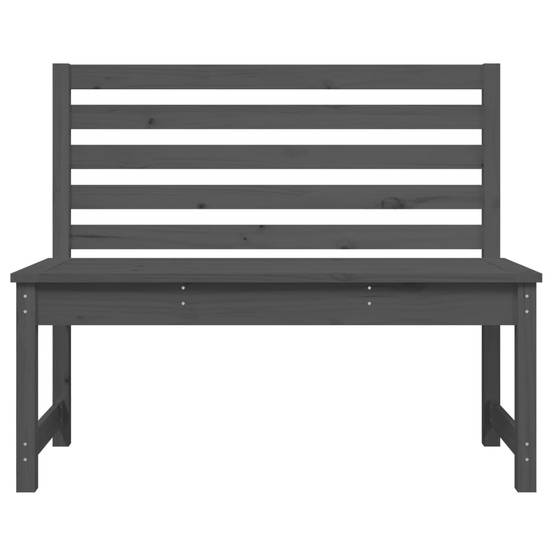 Banc de jardin meuble de patio d'extérieur terrasse gris 109 cm bois massif de pin - Image 2