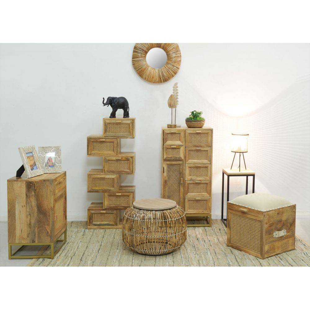 Aubry Gaspard - Tapis en coton recyclé et cuir 240 x 150 cm - Image 2