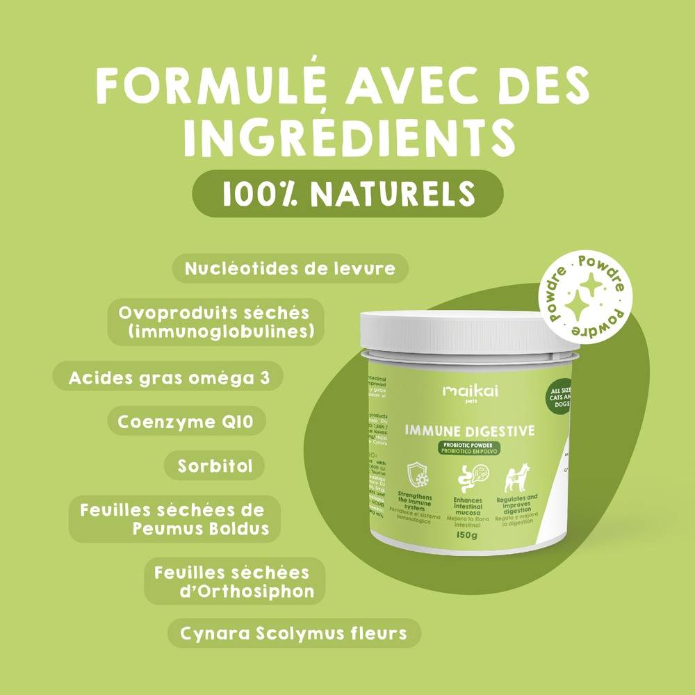 Probiotique Naturel pour Chien et Chat - Aide avec le Diarrhée et Renforce le Système Immunitaire - MAIKAI - Image 4