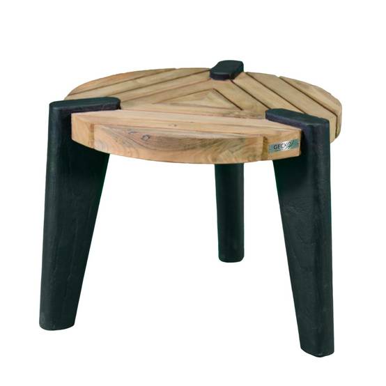 Table basse en teck recyclé 40 cm, Carmen - Gecko Jardin - Image 2
