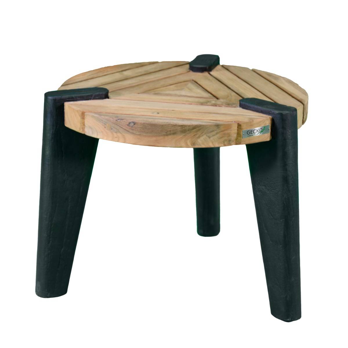 Table basse en teck recyclé 40 cm, Carmen - Gecko Jardin - Image 2