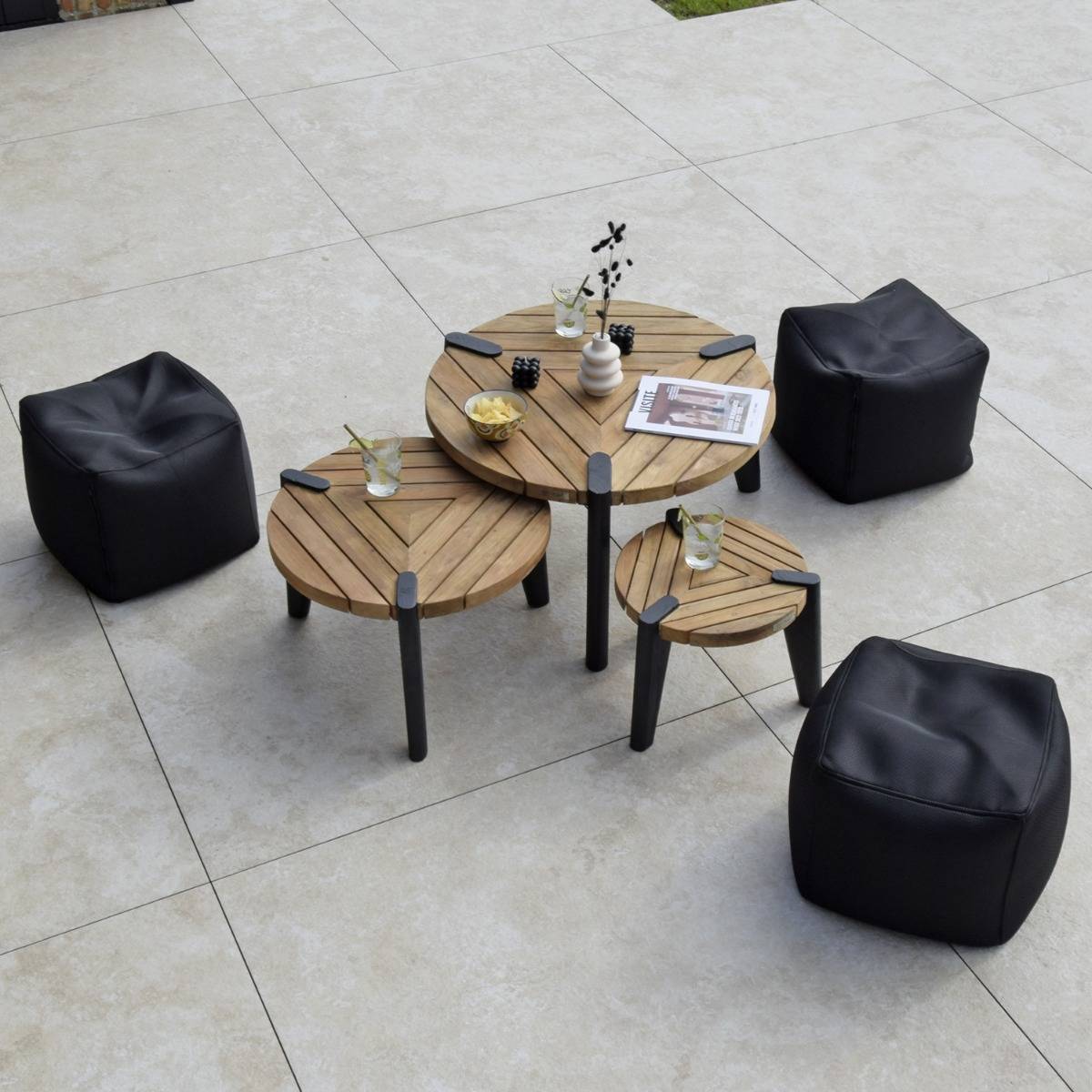 Table basse en teck recyclé 40 cm, Carmen - Gecko Jardin - Image 7