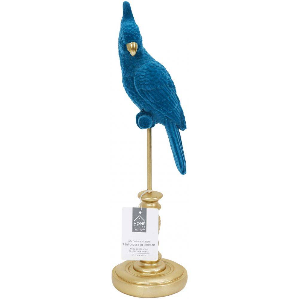 The Home Deco Factory - Perroquet décoratif en résine 37 cm Bleu - Image 3