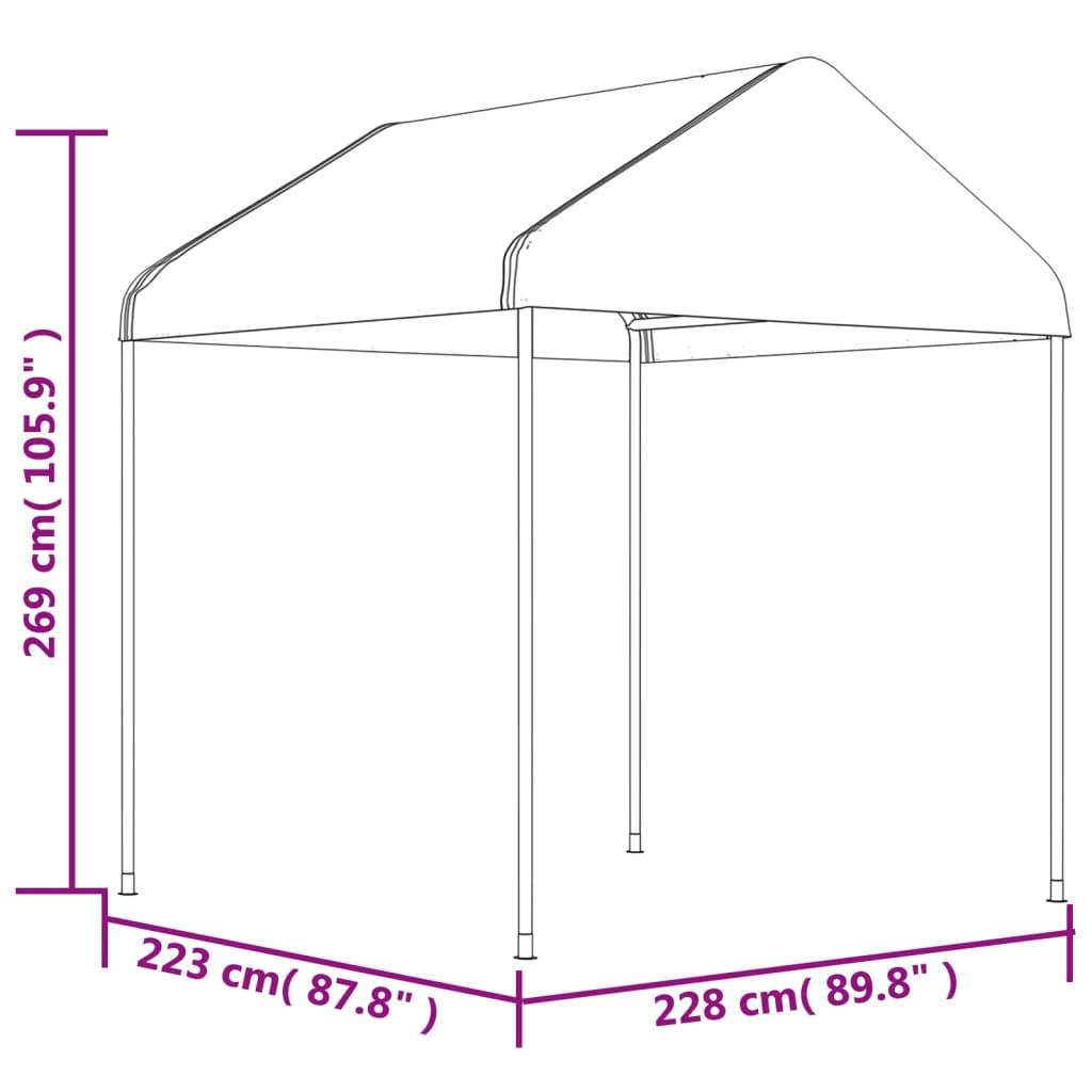 Pergola Jardin - Tonnelle de jardin - Belvédère avec toit blanc 2,28x2,23x2,69 m polyéthylène MI96 - Image 4