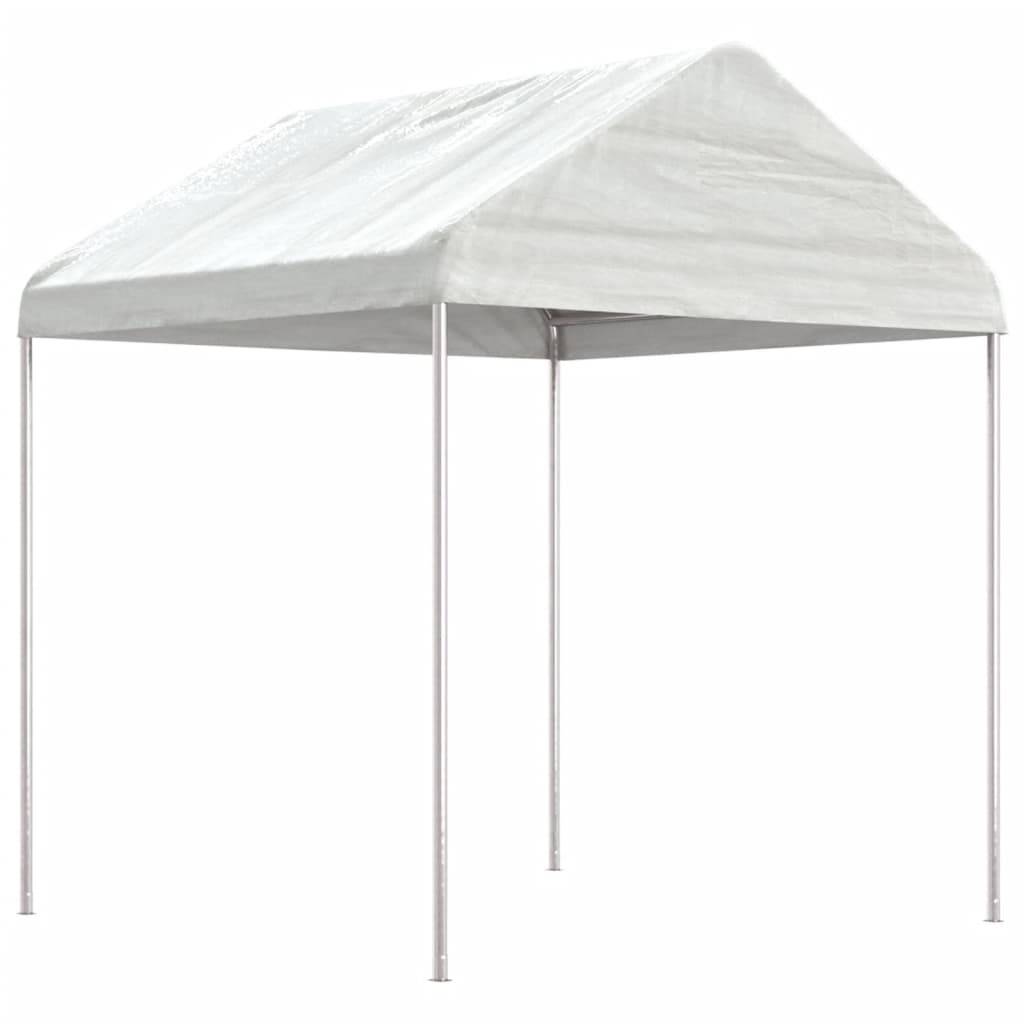 Pergola Jardin - Tonnelle de jardin - Belvédère avec toit blanc 2,28x2,23x2,69 m polyéthylène MI96 - Image 2
