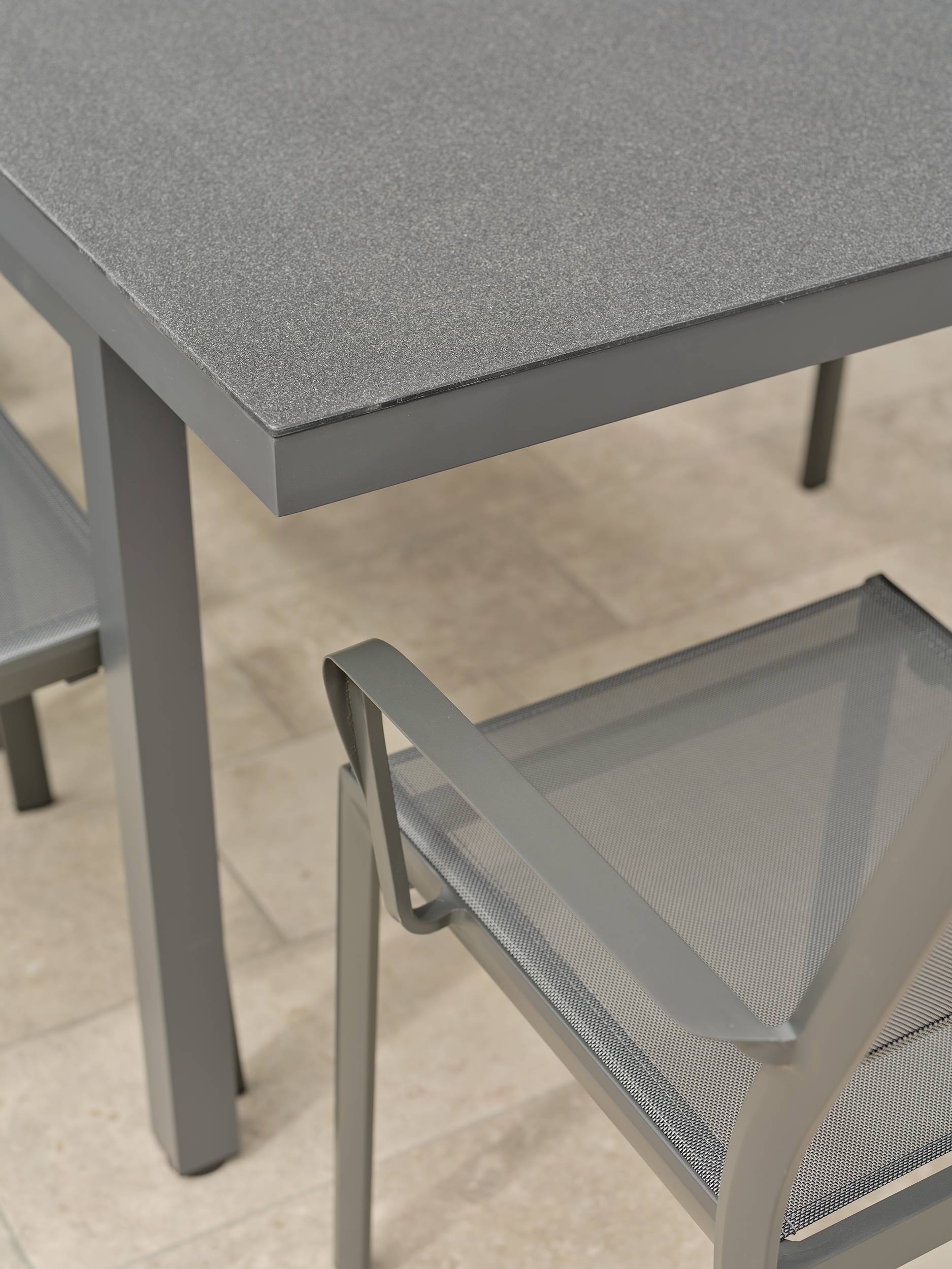 Dcb Garden - Ensemble repas de jardin 6 places en aluminium - Gris anthracite - DANIA - Image 3
