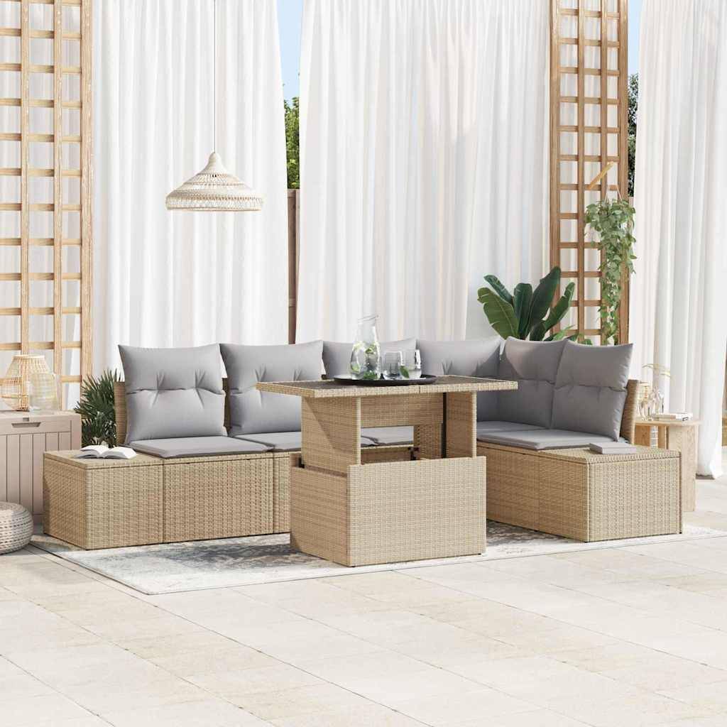 ComfortXL - Salon de jardin modulable 6 pièces en résine tressée et acier pour terrasse Beige – ComfortXL Outdoor Living - Image 1