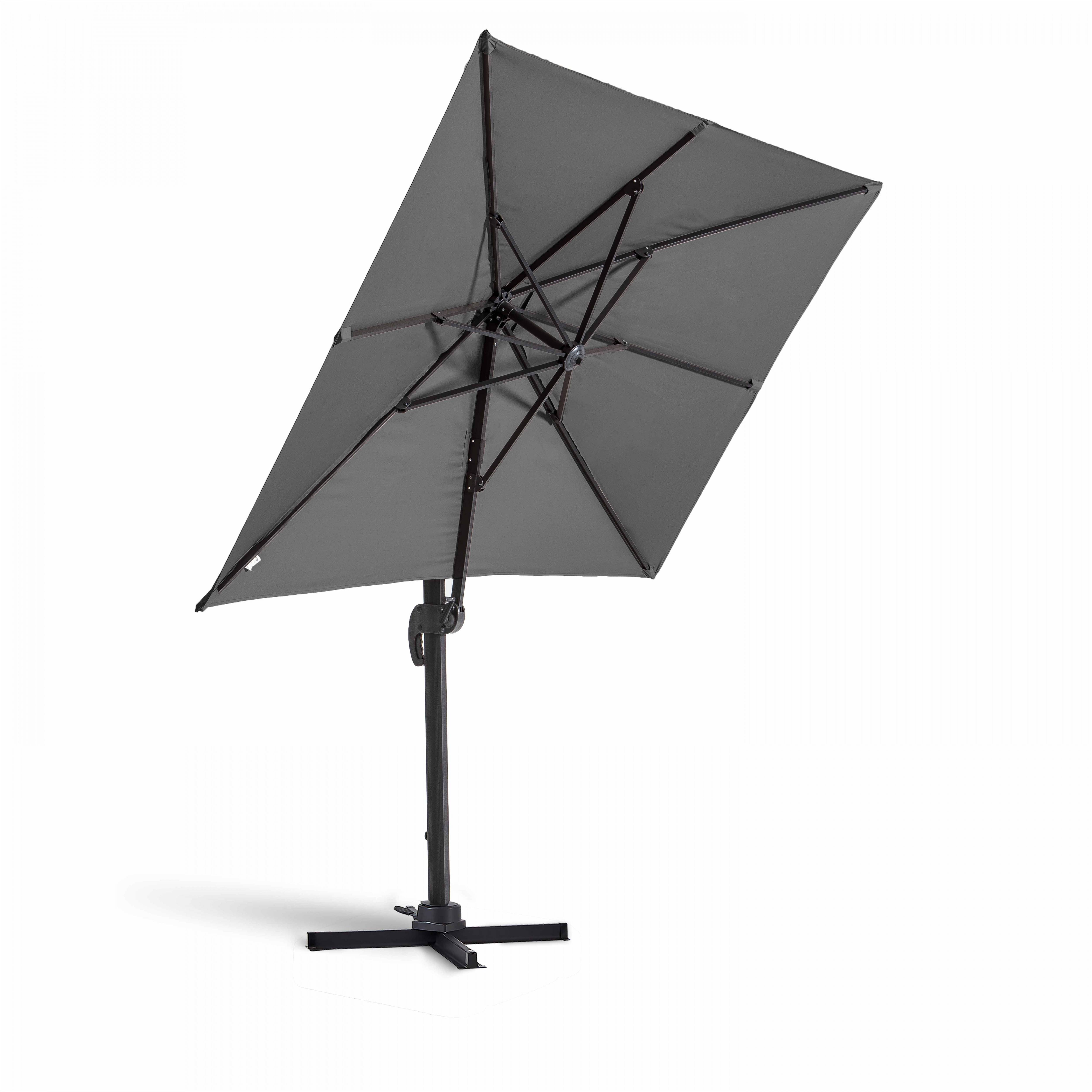 Oviala - Parasol déporté inclinable et rotatif 2x3m aluminium gris anthracite Amalya - Oviala - Image 2
