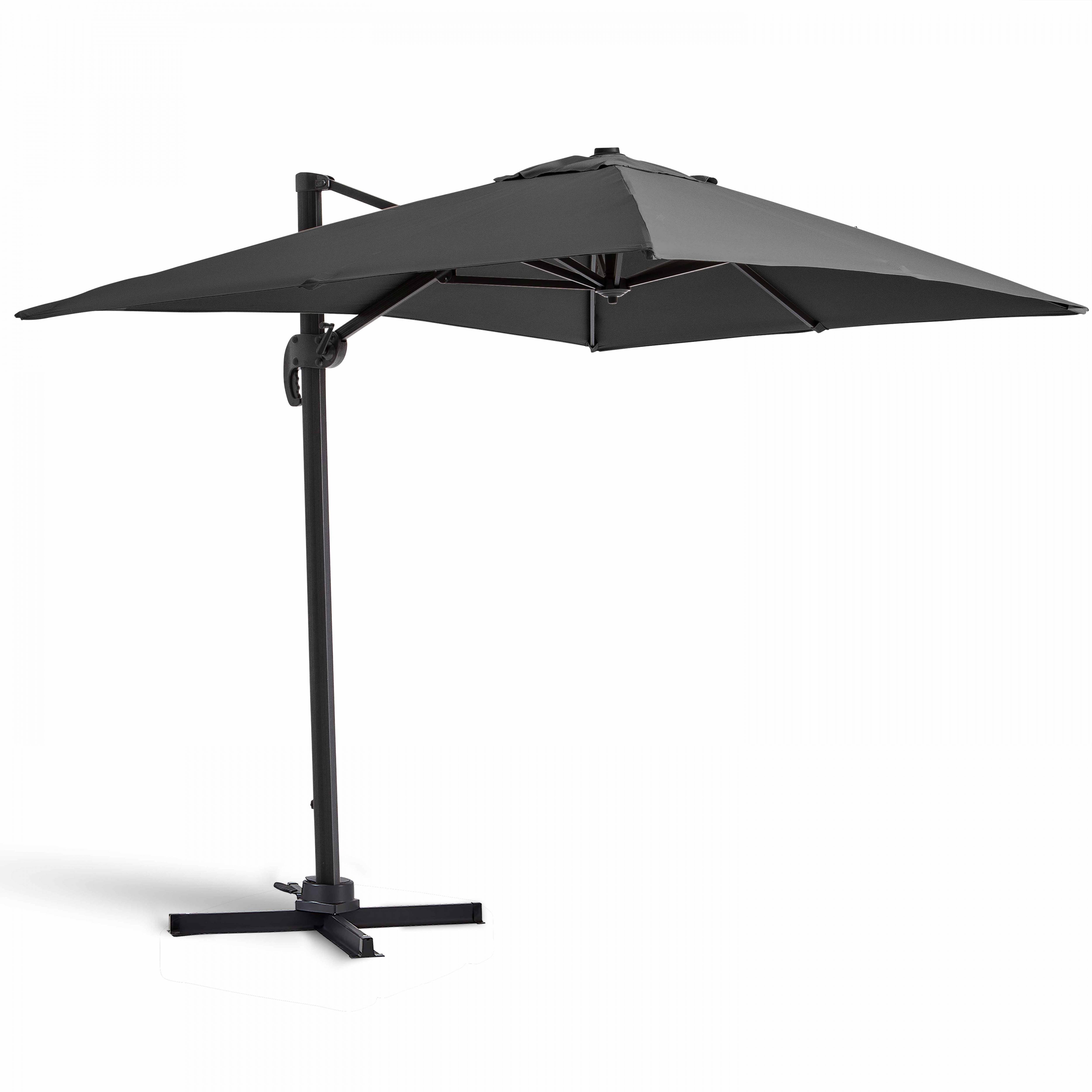 Oviala - Parasol déporté inclinable et rotatif 2x3m aluminium gris anthracite Amalya - Oviala - Image 1