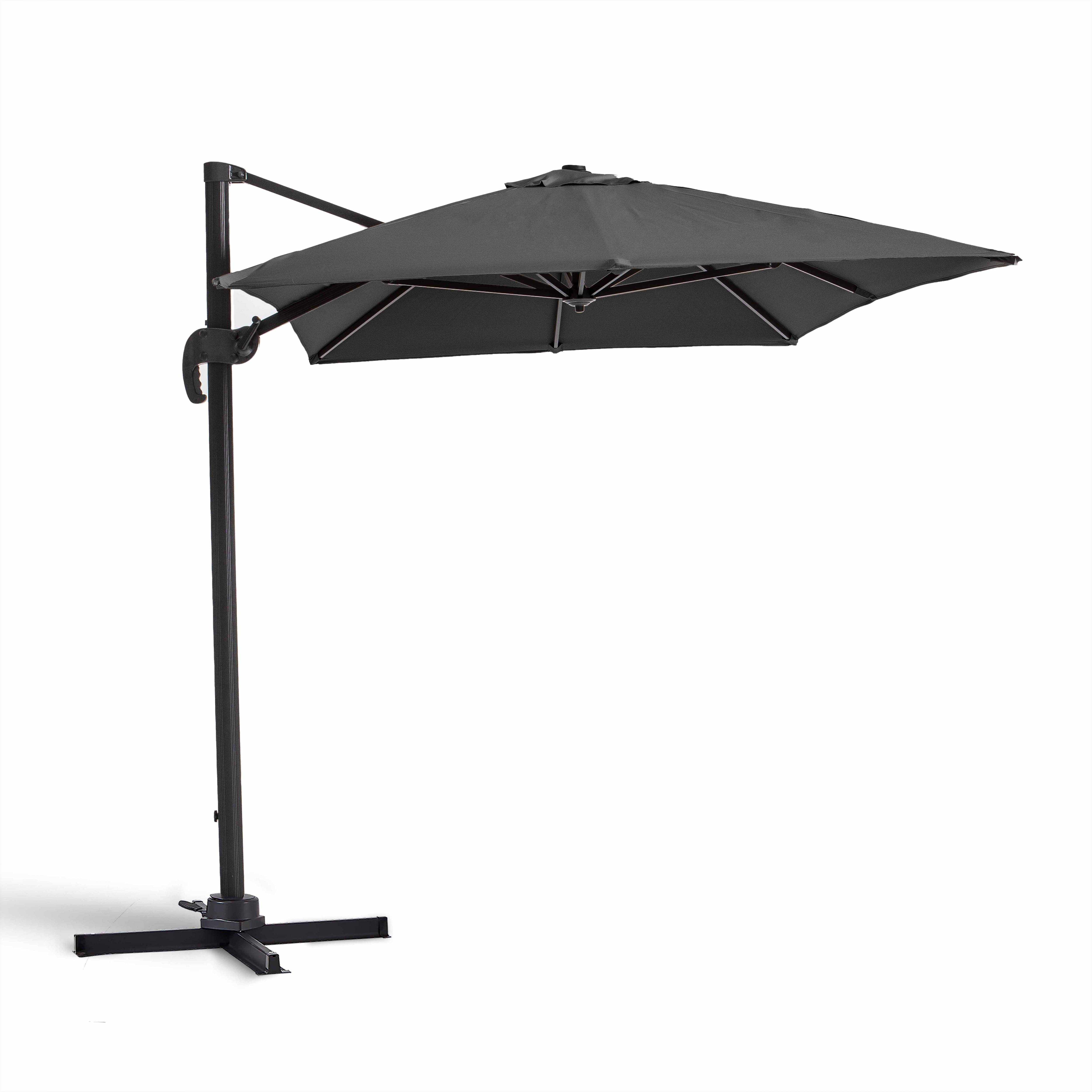 Oviala - Parasol déporté inclinable et rotatif 2x3m aluminium gris anthracite Amalya - Oviala - Image 3
