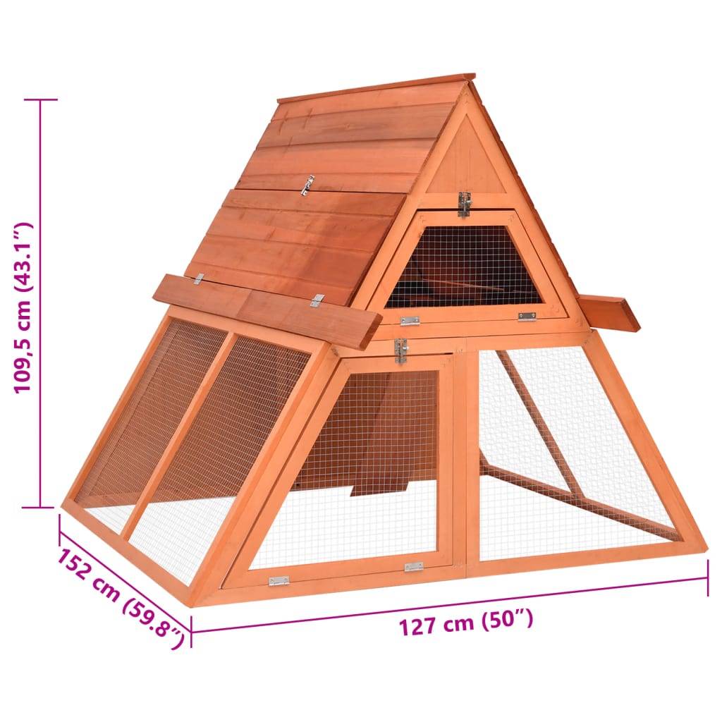 Clapier en bois de sapin design A-frame avec enclos et rampe d'accès – ComfortXL Outdoor Living - Image 8
