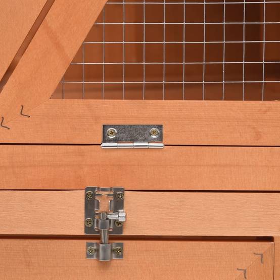 Clapier en bois de sapin design A-frame avec enclos et rampe d'accès – ComfortXL Outdoor Living - Image 7