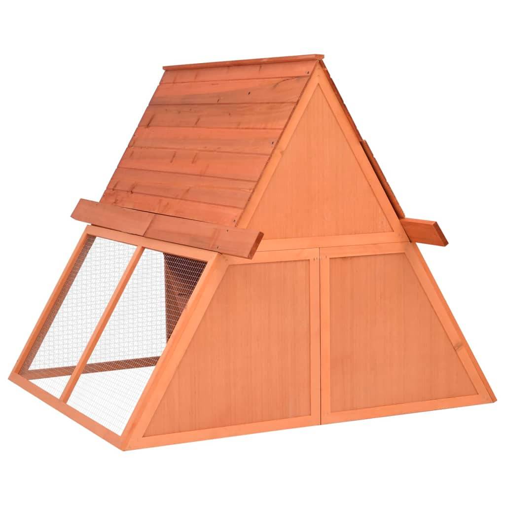 Clapier en bois de sapin design A-frame avec enclos et rampe d'accès – ComfortXL Outdoor Living - Image 5