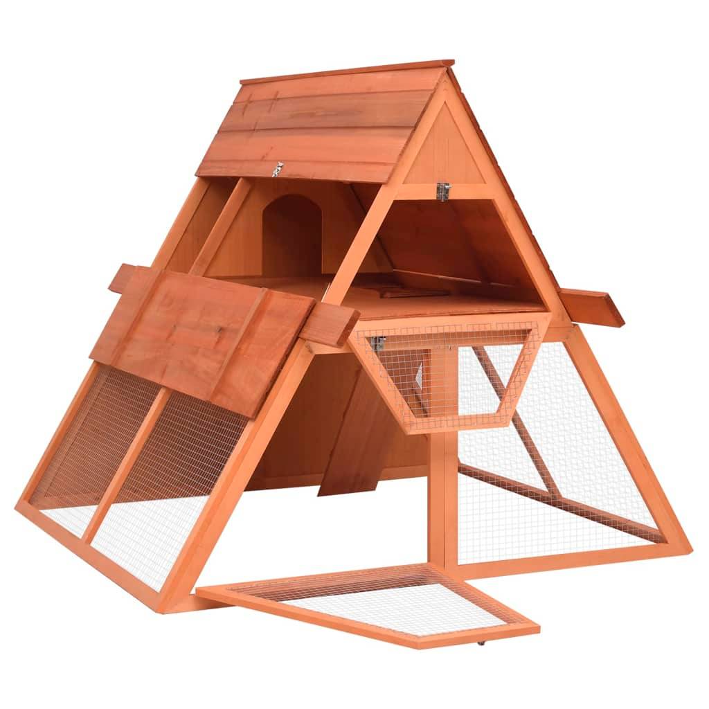 Clapier en bois de sapin design A-frame avec enclos et rampe d'accès – ComfortXL Outdoor Living - Image 2