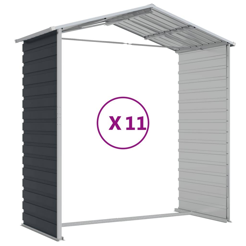 Vidaxl - Abri de jardin anthracite 191x980x198 cm acier galvanisé vidaXL 3188263 - Image 8