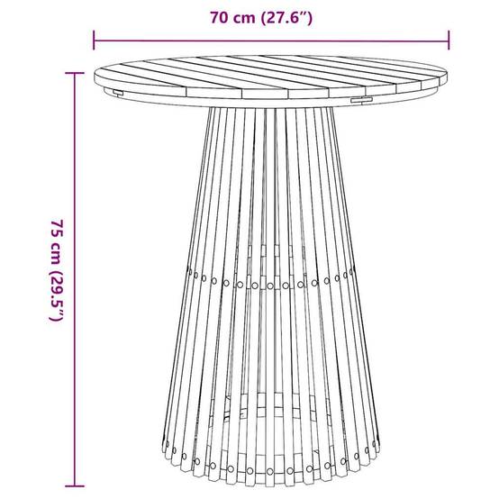 Table d'appoint Bois de Teck Massif Marron 70 x 70 x 75 cm, Poids :15.1kg - PANGIVO - Image 7