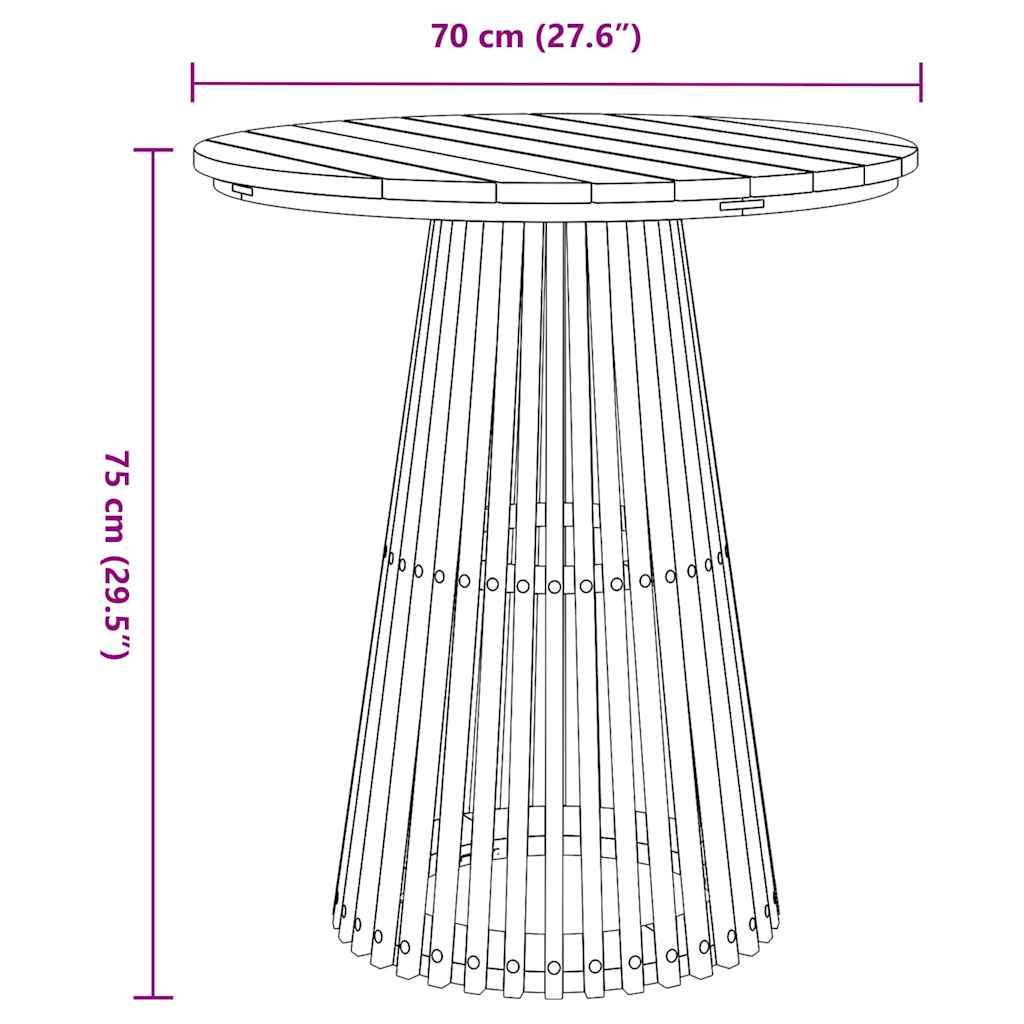 Table d'appoint Bois de Teck Massif Marron 70 x 70 x 75 cm, Poids :15.1kg - PANGIVO - Image 7