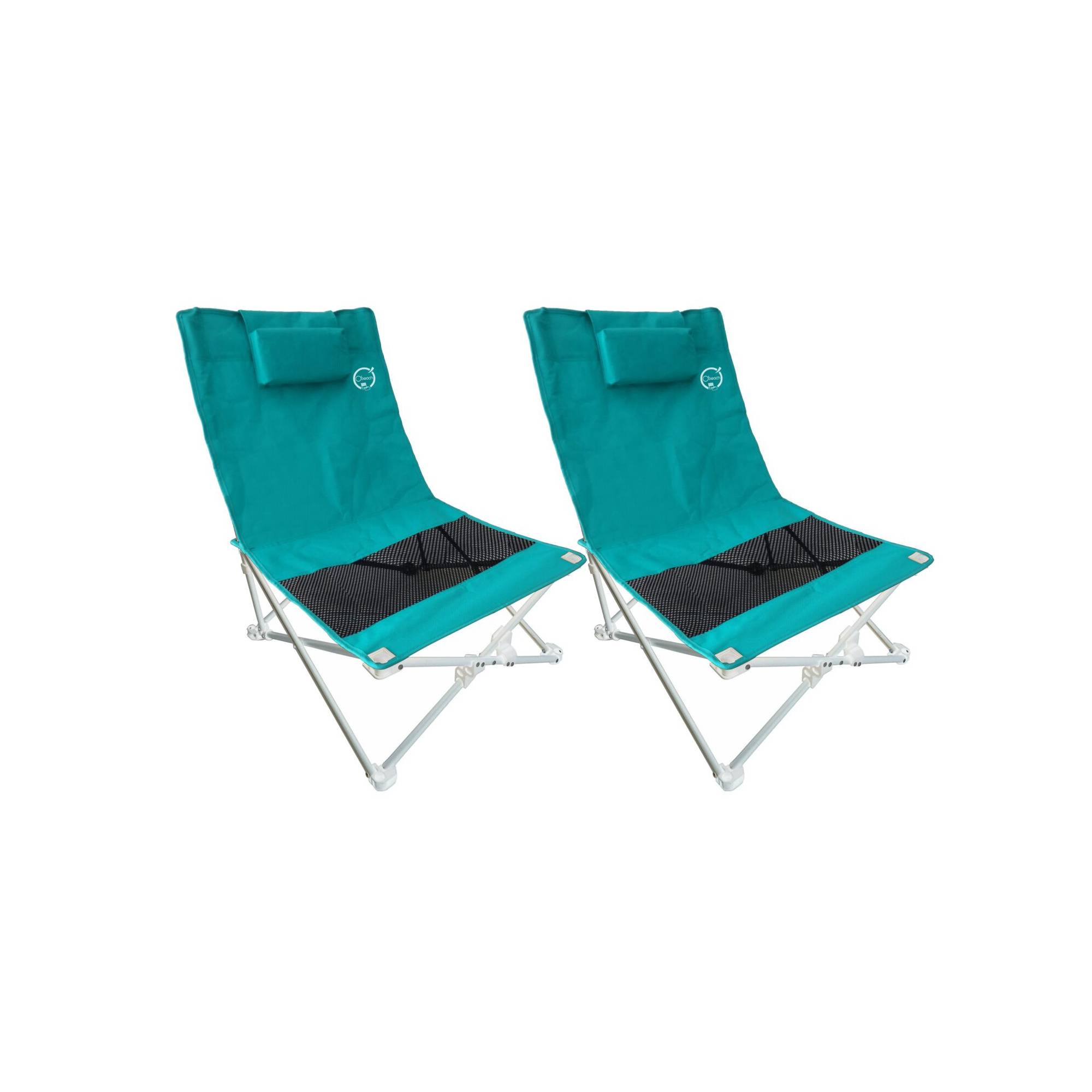 Lot de 2 sièges de plage pliables - O'Beach - Housse de transport inclus - 40 x 40 x 70 cm - Image 1