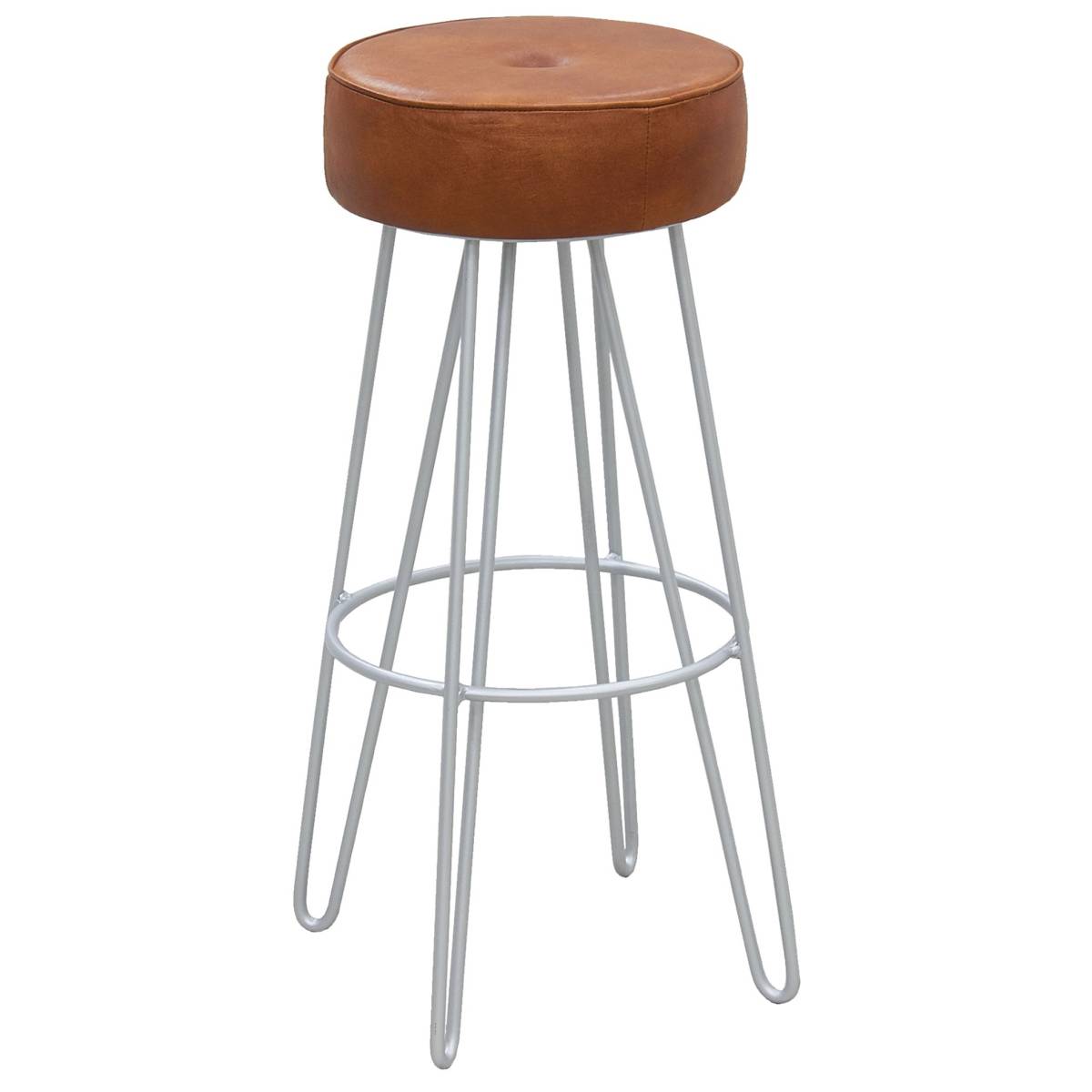 Aubry Gaspard - Tabouret en métal et cuir - Image 1