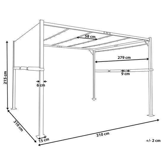 Pergola de jardin Acier Beige PARGA - Beliani - Image 2