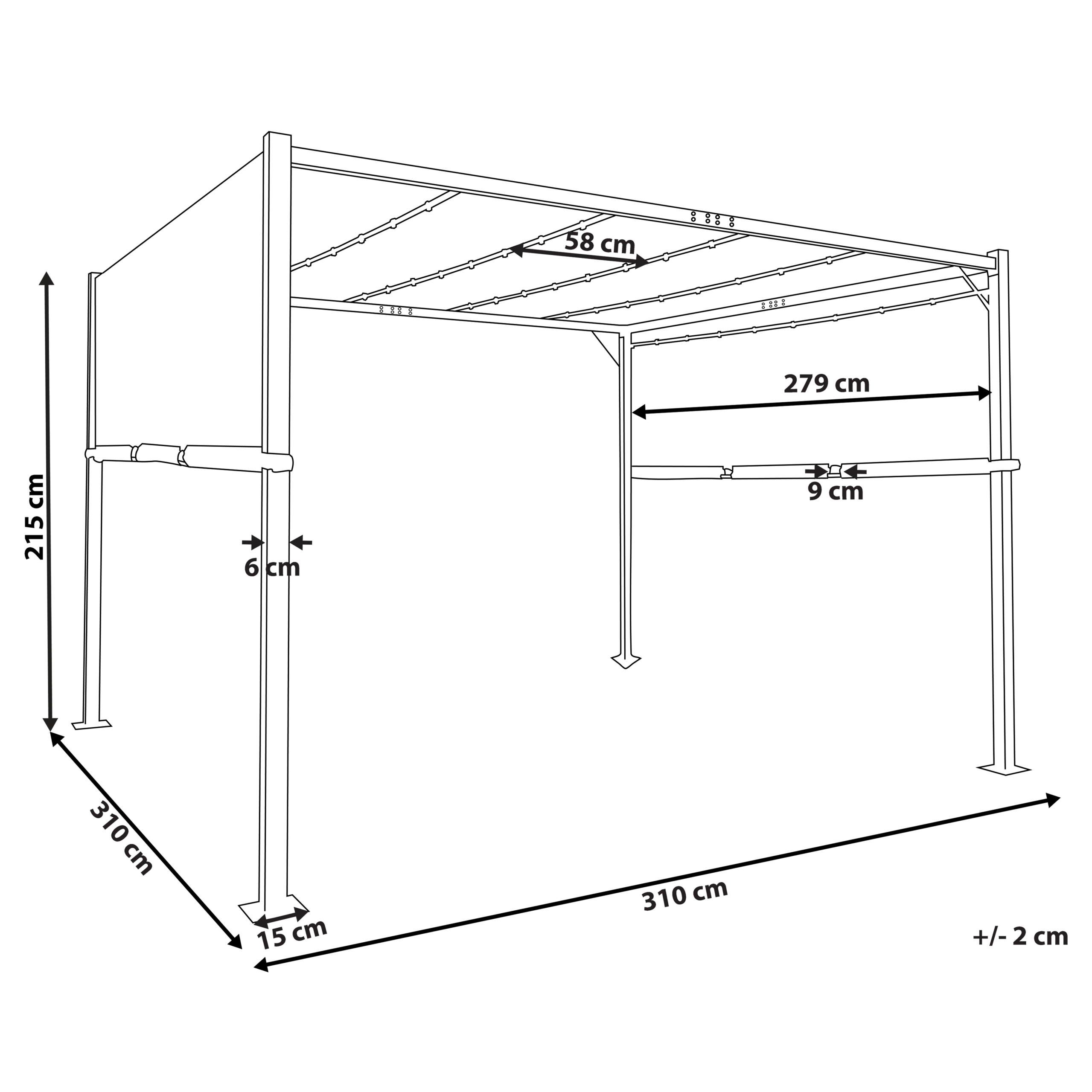 Pergola de jardin Acier Beige PARGA - Beliani - Image 2