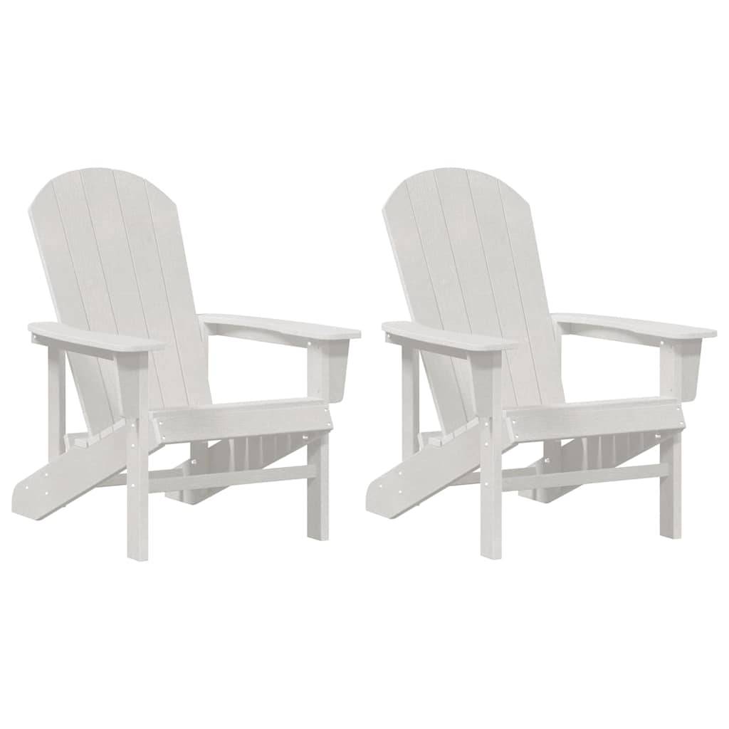 Lot de 2 Chaises Adirondack Polyéthylène Résistant aux Intempéries pour Jardin Blanc – ComfortXL Outdoor Living - Image 2