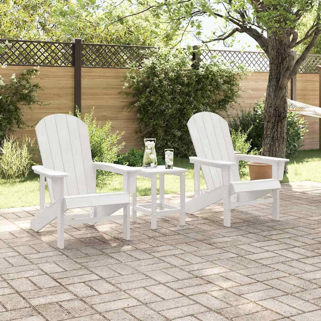 Lot de 2 Chaises Adirondack Polyéthylène Résistant aux Intempéries pour Jardin Blanc – ComfortXL Outdoor Living - Image 3