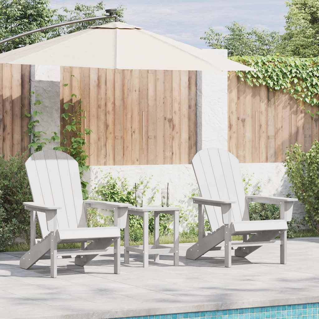 Lot de 2 Chaises Adirondack Polyéthylène Résistant aux Intempéries pour Jardin Blanc – ComfortXL Outdoor Living - Image 1