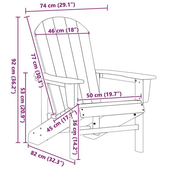 Lot de 2 Chaises Adirondack Polyéthylène Résistant aux Intempéries pour Jardin Blanc – ComfortXL Outdoor Living - Image 5