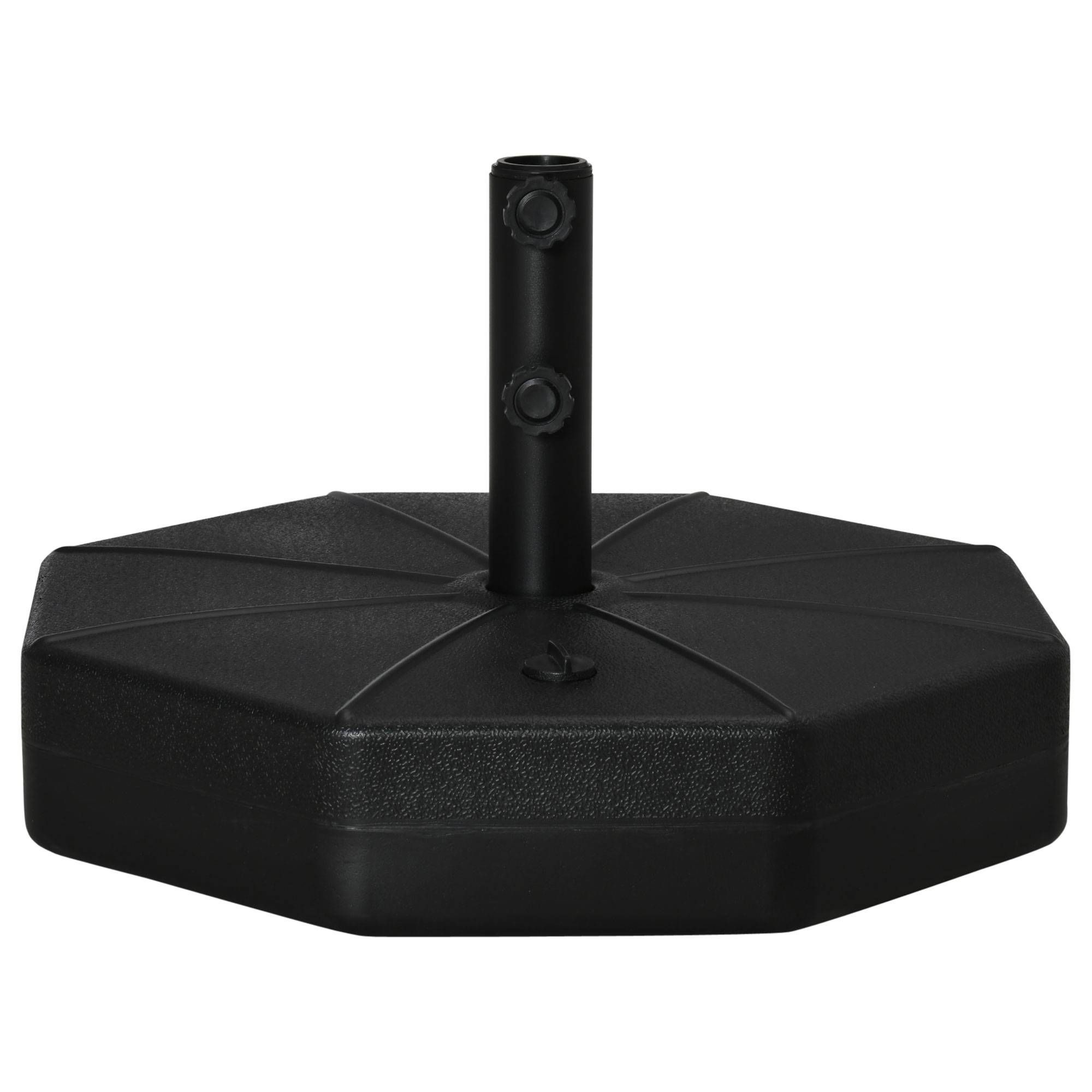 Pied de parasol octogonal en HDPE pour jardin lestable 40kg grande stabilité 60cm noir - ComfortXL Outdoor Living - Image 1