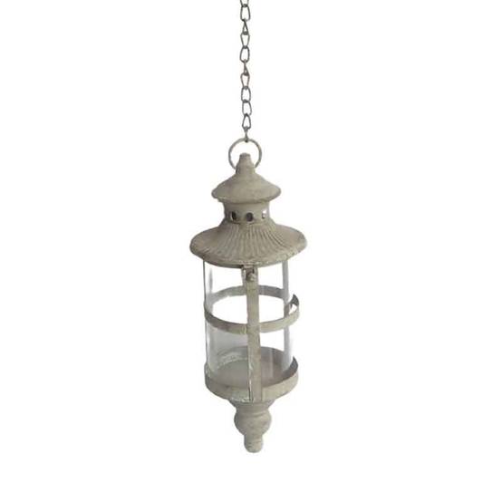 La Grande Prairie - Lanterne suspendue fer gris 11x31cm - Image 2