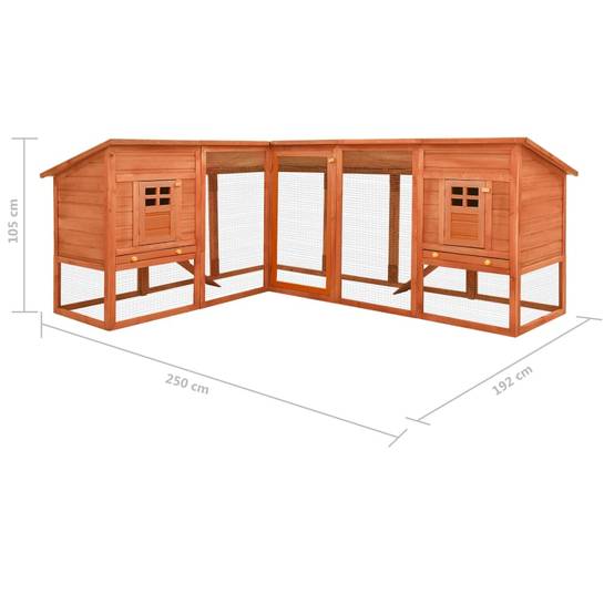 Clapier extérieur XXL en bois de sapin avec enclos sécurisé pour jardin Marron – ComfortXL Outdoor Living - Image 9