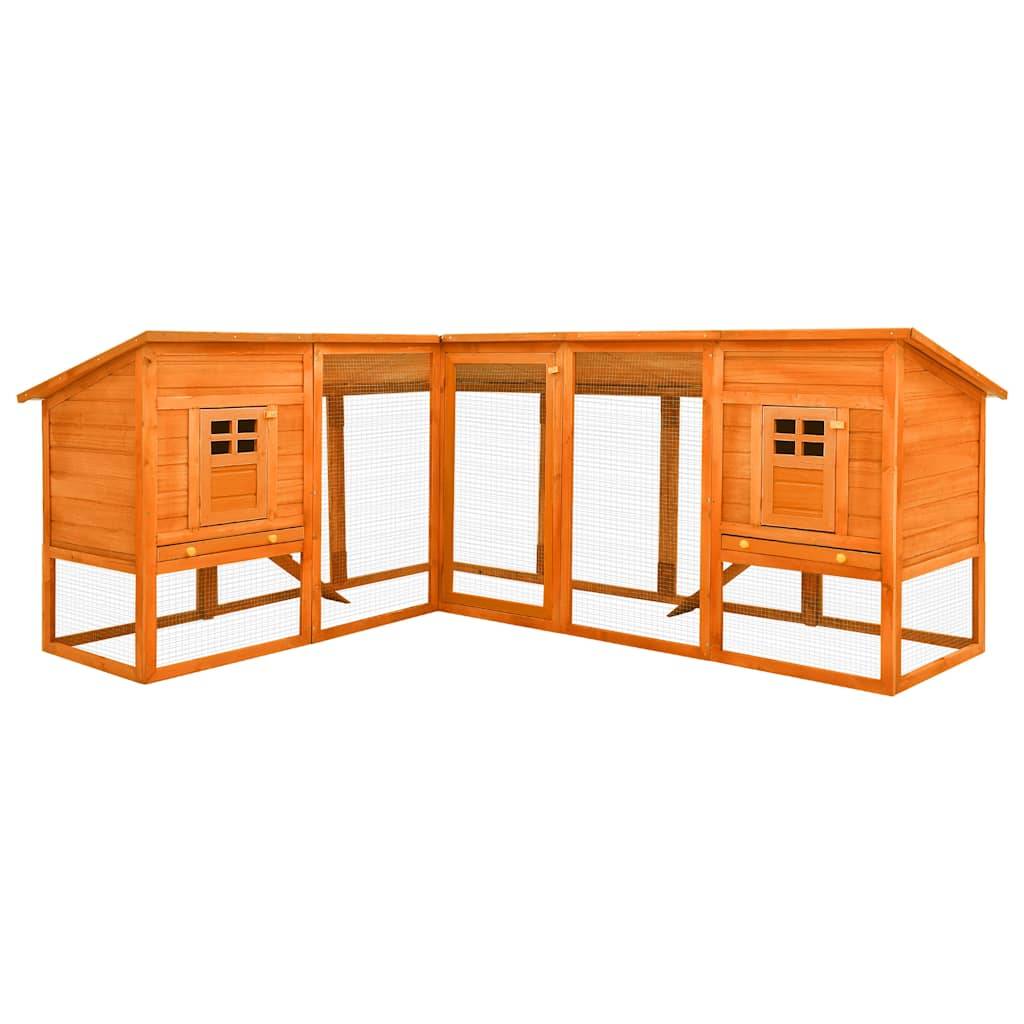Clapier extérieur XXL en bois de sapin avec enclos sécurisé pour jardin Marron – ComfortXL Outdoor Living