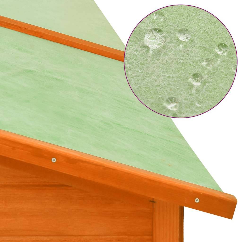 Clapier extérieur XXL en bois de sapin avec enclos sécurisé pour jardin Marron – ComfortXL Outdoor Living - Image 5
