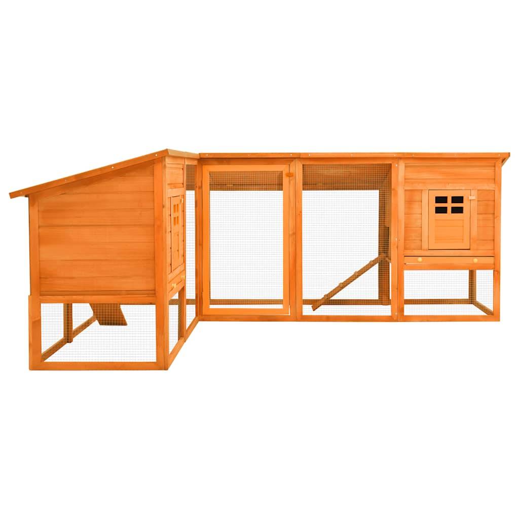 Clapier extérieur XXL en bois de sapin avec enclos sécurisé pour jardin Marron – ComfortXL Outdoor Living - Image 3