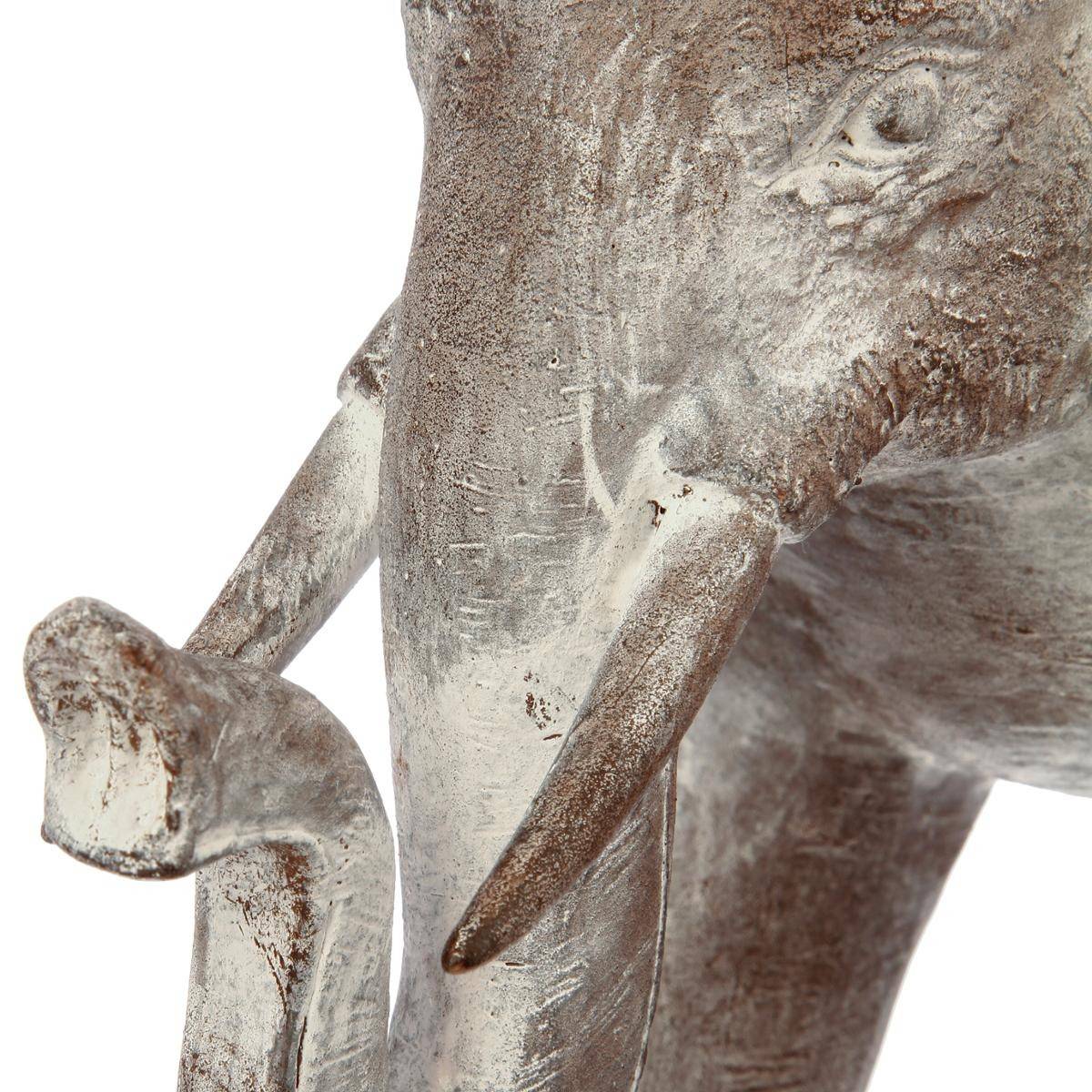 Éléphant décoratif en Résine effet blanchi H 30 cm - Image 3