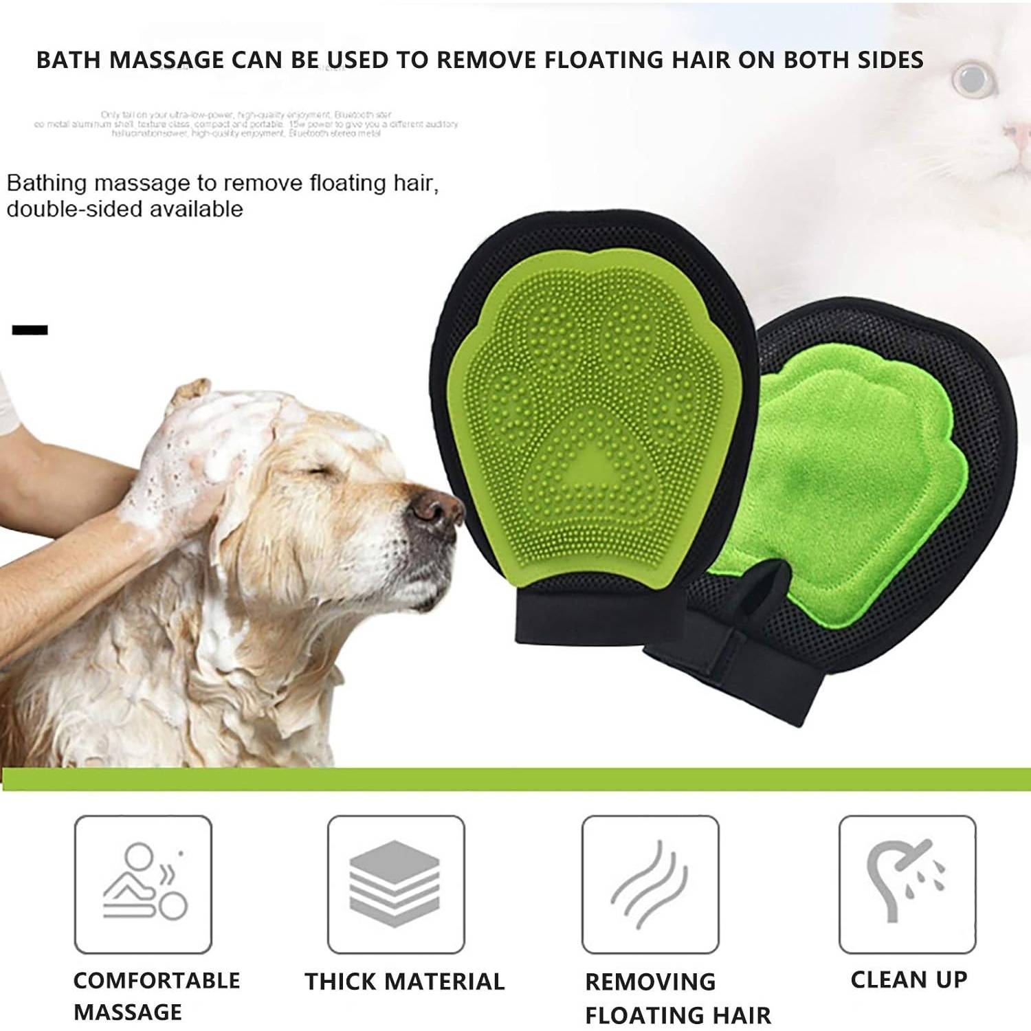 DtopbuyAge - 3 gants de massage et toilettage pour chien - Nettoyant DtopbuyAge - Image 3