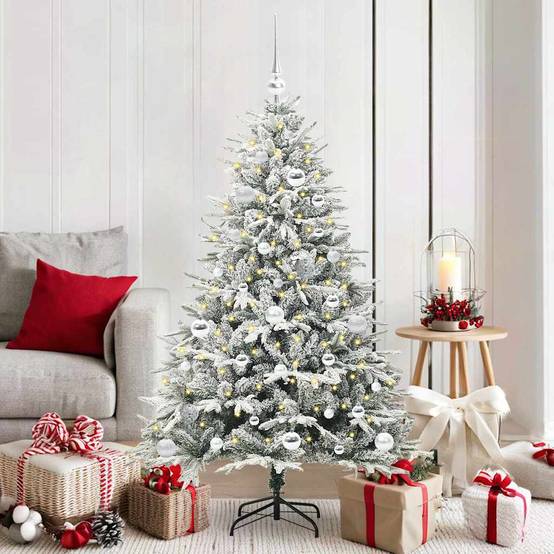 Sapin de Noël | Arbre de Noël artificiel pré-éclairé avec ensemble de boules Maison Chic - Image 2