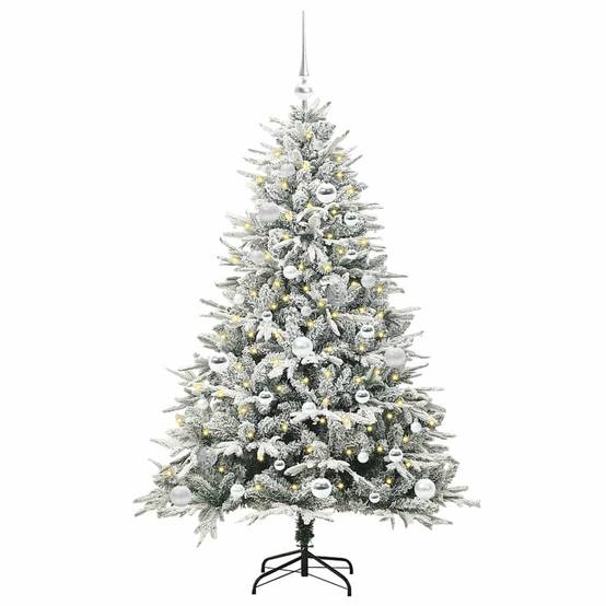 Sapin de Noël | Arbre de Noël artificiel pré-éclairé avec ensemble de boules Maison Chic - Image 3