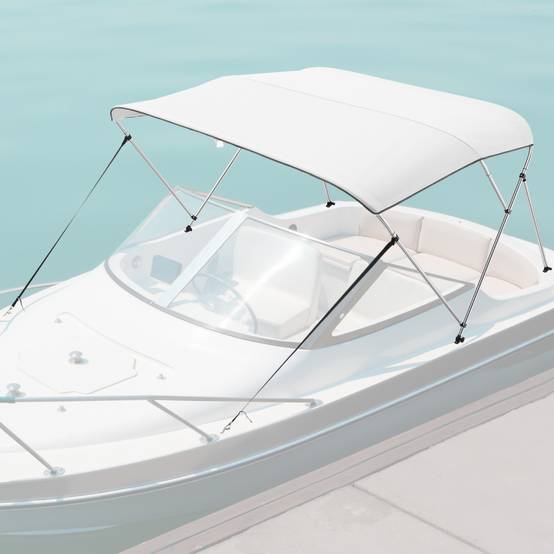 VEVOR Bimini bateau taud de soleil à 3 arceaux 216-228 cm en alu polyester gris - Image 8