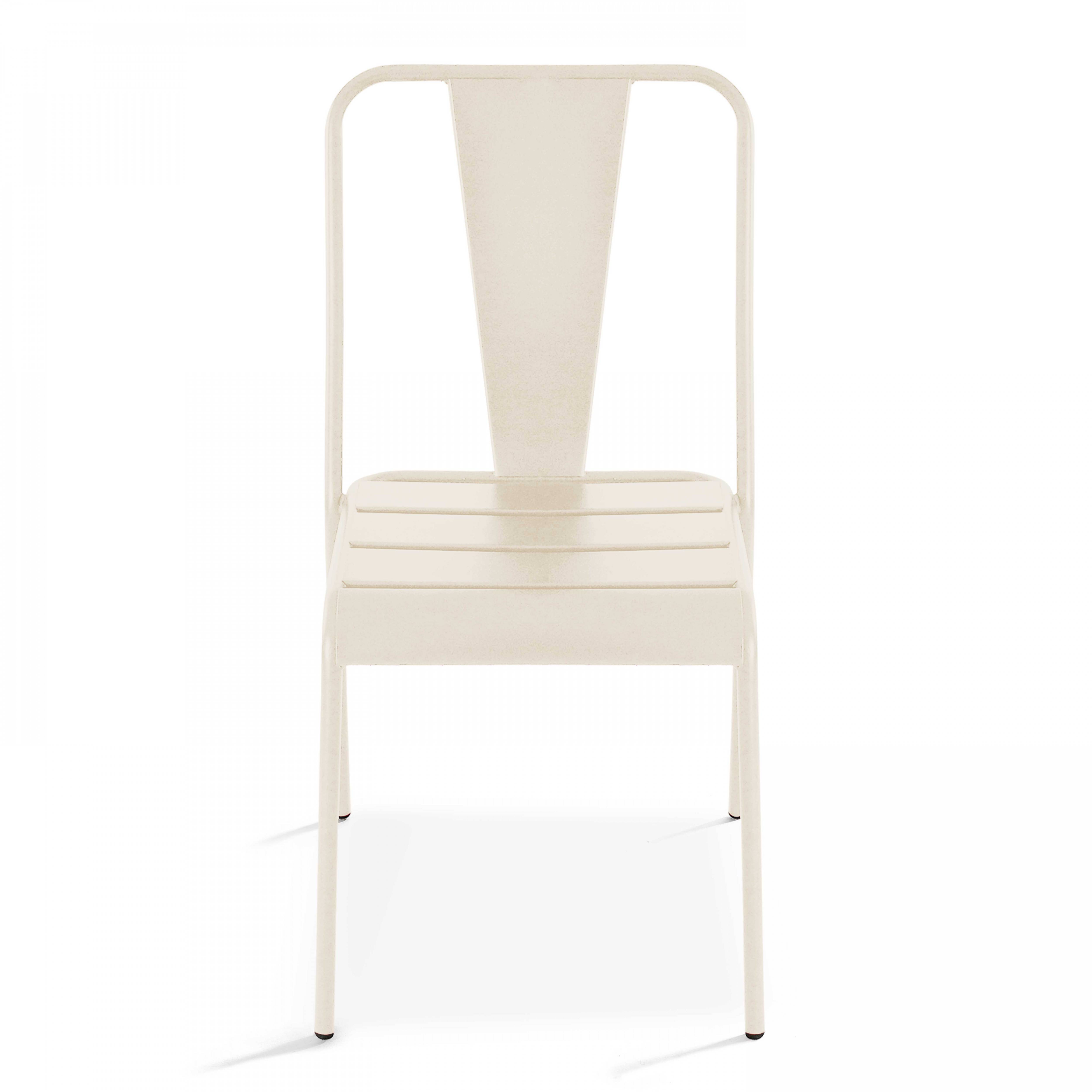 Oviala - Chaise de jardin en métal ivoire Dieppe - Oviala - Image 4