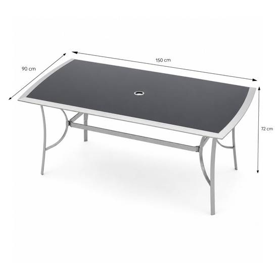 Ensemble de jardin table 150 cm + lot de 4 chaises pliantes ALASSIO - Image 3