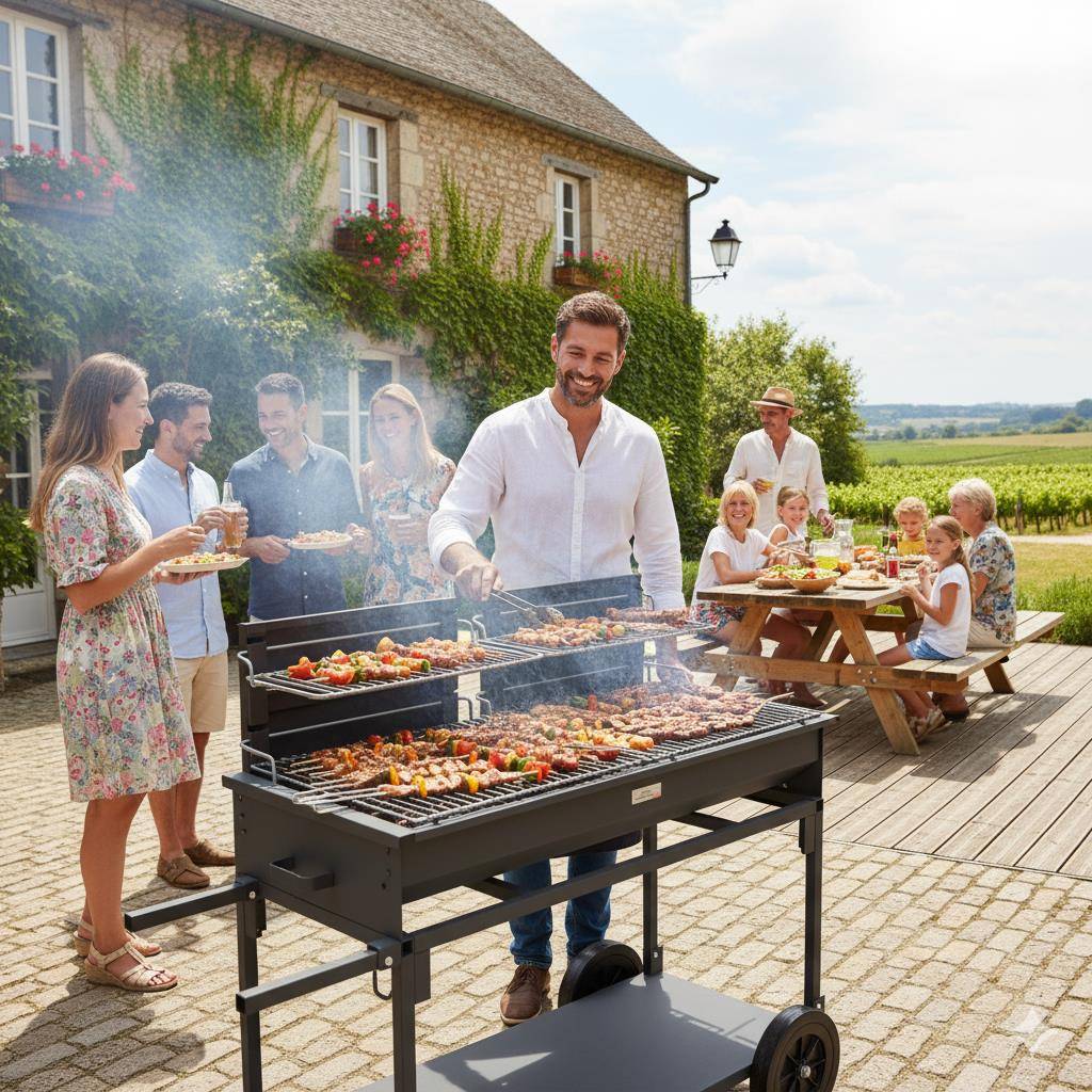 Le Marquier - BARBECUE XL DOUBLE FOYERS AVEC CHARIOT - Image 2