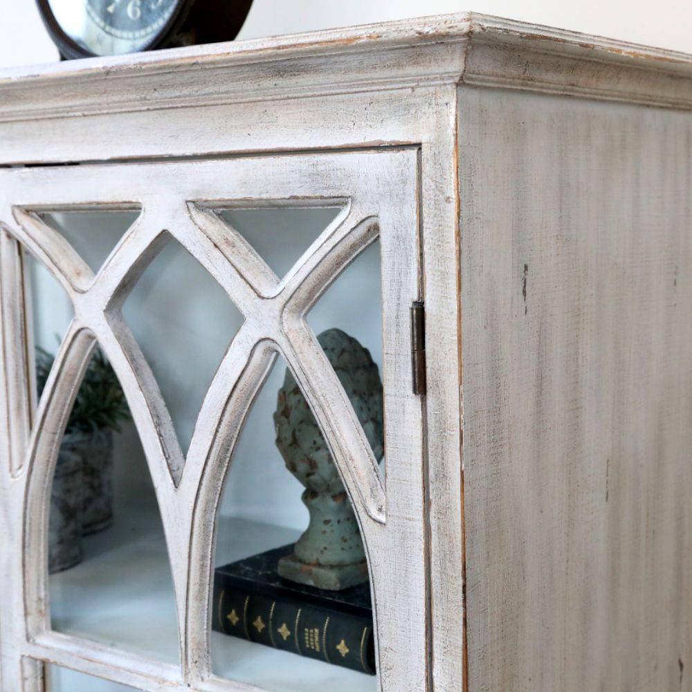 Armoire vitrine en bois de sapin et verre 90 x 37 x 154 cm Chemin de campagne - Image 6