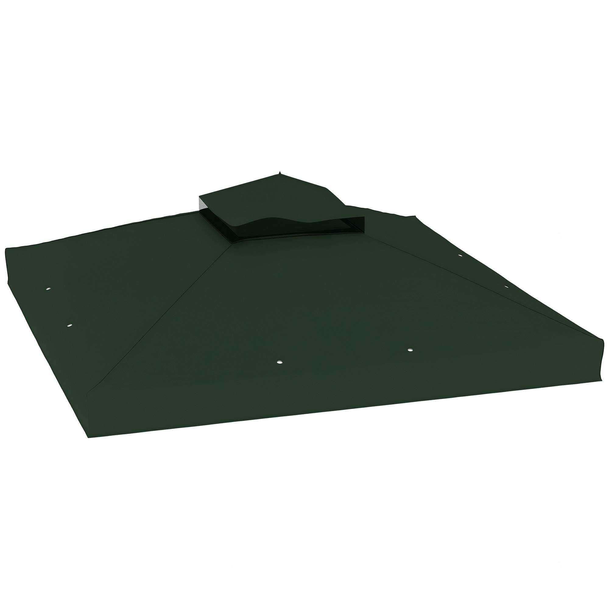 Toit de rechange 3x3 m avec double toit, trous de drainage et protection UPF30+, vert, seul toit sans structure - Image 1