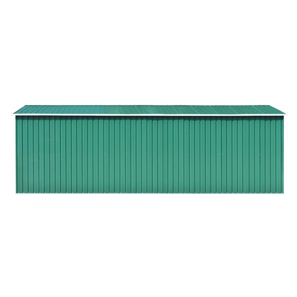 Helloshop26 - Abri de jardin cabane cabanon maison de stockage remise extérieur hangar outils robuste 257 x 580 x 181 cm métal vert - Image 4