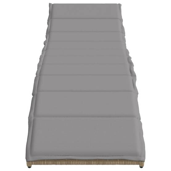 2 pcs Chaises longue | Transat | Bain de soleils avec table beige résine tressée - Image 5
