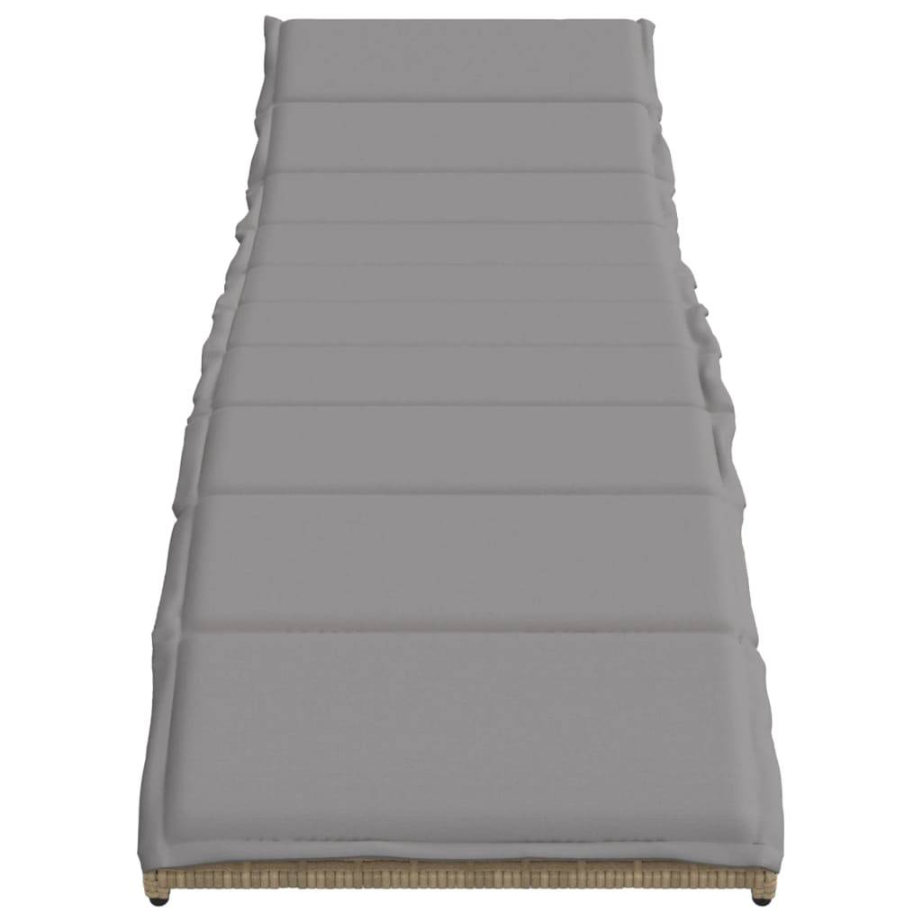 2 pcs Chaises longue | Transat | Bain de soleils avec table beige résine tressée - Image 5